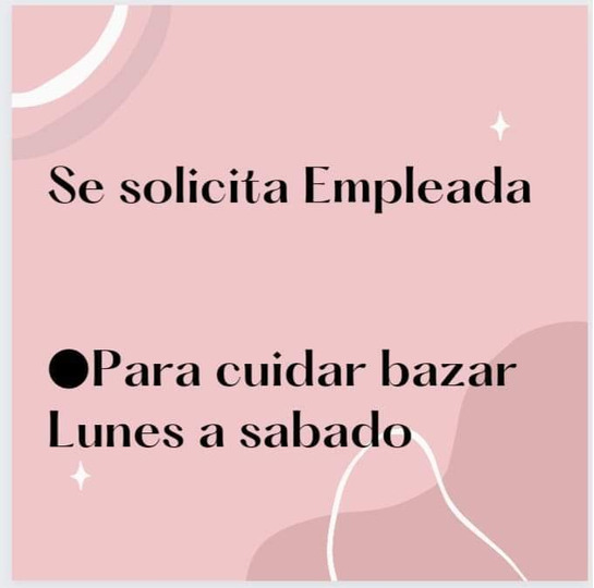 Empleada para Cuidar Bazar Parque Rojo Empleada para Cuidar Bazar Parque Rojo